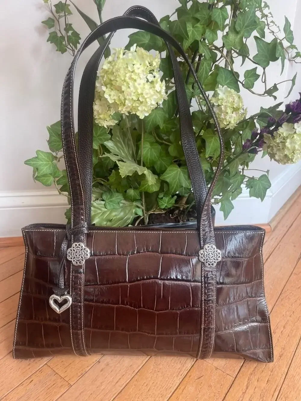 Brighton Sienna embossed brown tote bag (PU120